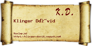 Klinger Dávid névjegykártya