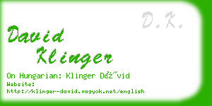 david klinger business card